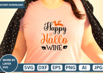 Happy Hallo Wine SVG Vector for t-shirt