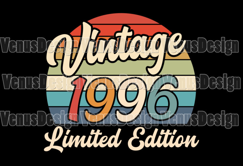 Vintage 1996 Birthday Limited Edition Editable Tshirt Design