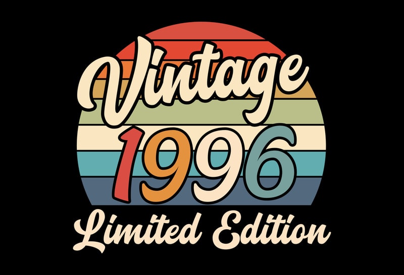 Vintage 1996 Birthday Limited Edition Editable Tshirt Design - Buy t ...