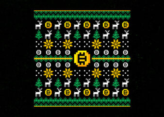 CRYPTO XMAS PATTERN t shirt vector file