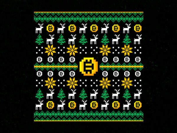 Crypto xmas pattern t shirt vector file