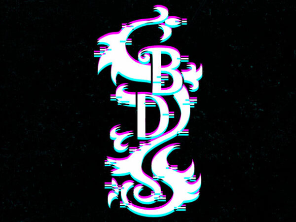 Black d glitch logo t shirt template