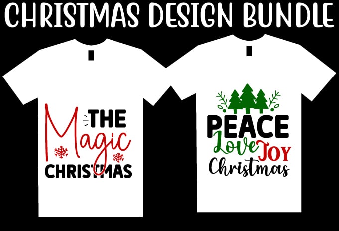 t-shirt vector Christmas SVG T shirt Design Bundle