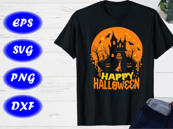 Happy halloween svg t-shirt design template