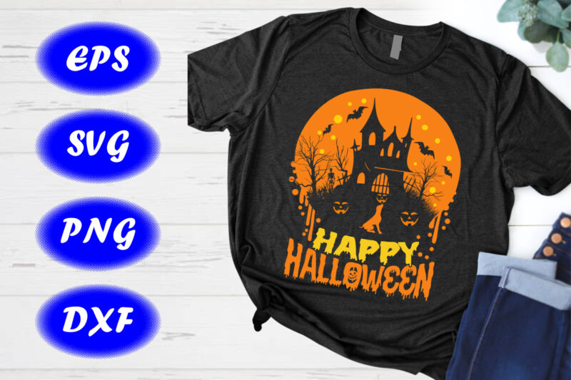 Happy Halloween SVG T-shirt Design Template