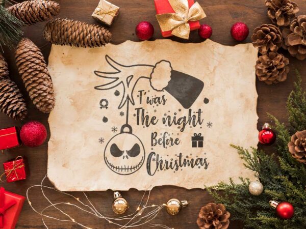 Twas the night before christmas gift diy crafts svg files for cricut, silhouette sublimation files t shirt designs for sale