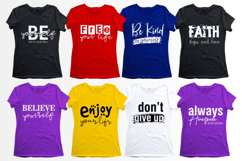 motivational inspirational quotes svg t shirt designs bundle / mug designs