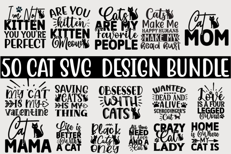 Cat SVG Quotes Design Bundle