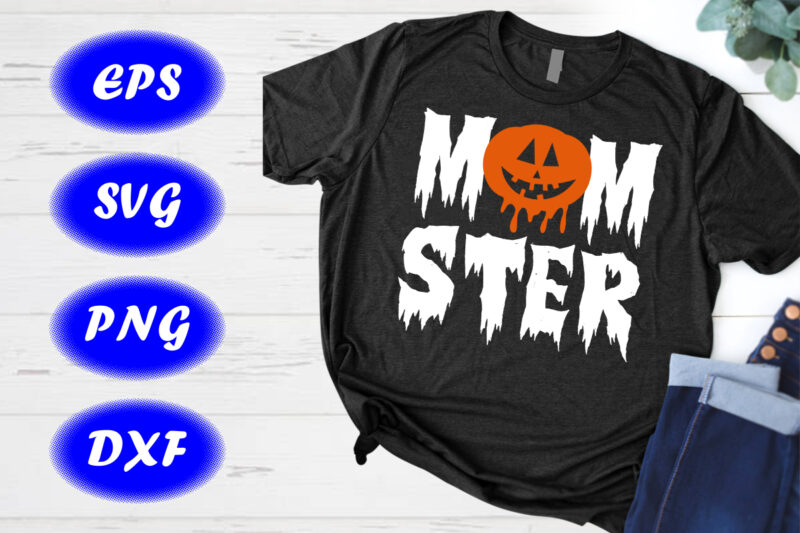 Mom Ster, Halloween Pumpkin Shirt Print Template