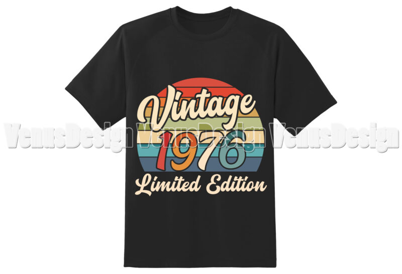Vintage 1976 Birthday Limited Edition Editable Tshirt Design