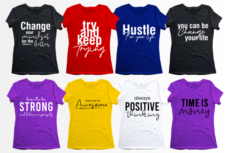 motivational inspirational quotes svg t shirt designs bundle / mug designs
