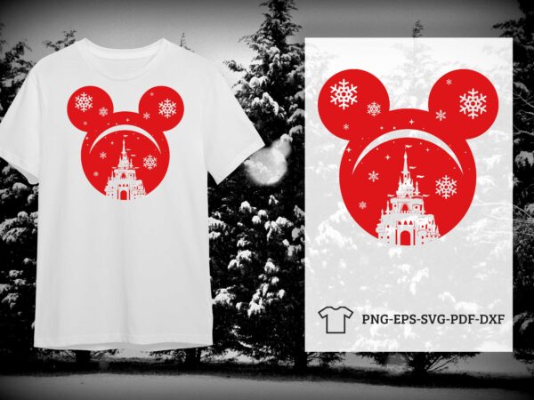 Christmas mickey head gift idea diy crafts svg files for cricut, silhouette sublimation files t shirt vector file