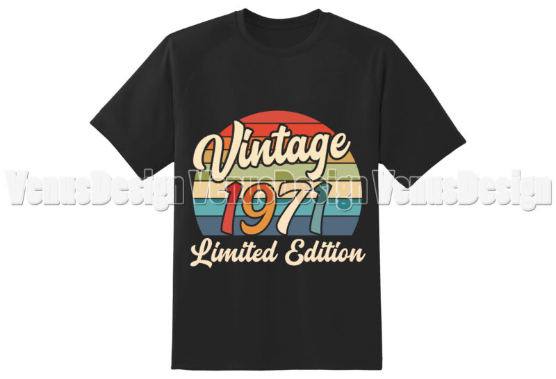 Vintage 1971 Birthday Limited Edition Editable Tshirt Design