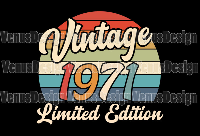 Vintage 1971 Birthday Limited Edition Editable Tshirt Design