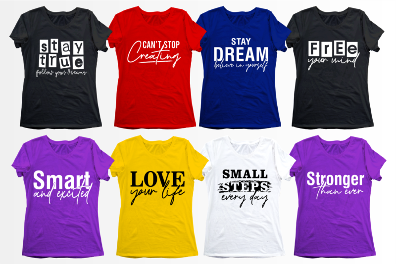 motivational inspirational quotes svg t shirt designs bundle / mug designs