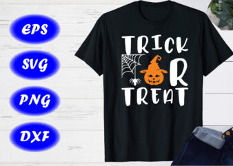 Trick or treat Halloween Design print Template, Halloween Pumpkin, Spider Net