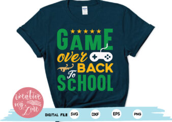 game over back to school t shirt design template