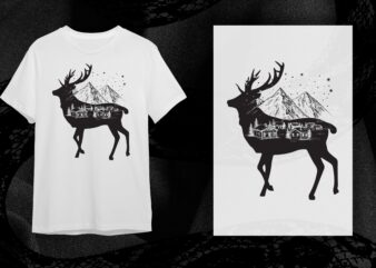 Woodland Deer Silhouette Gift Diy Crafts Svg Files For Cricut, Silhouette Sublimation Files t shirt design for sale