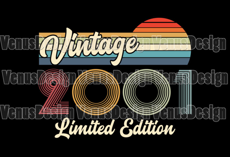 Vintage 2001 Birthday Limited Edition Editable Tshirt Design