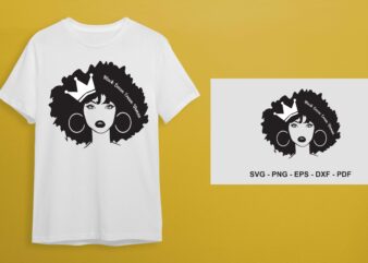 Black Queen Vector SVG, Crown Woman Gift Diy Crafts Svg Files For Cricut, Silhouette Sublimation Files