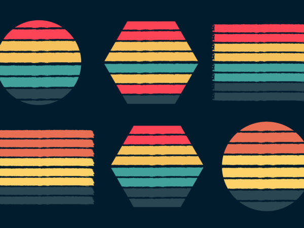 Retro sunset background for t shirt design