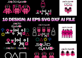 Bundle 10 DESIGN: Squid game svg, squid korean drama scary game accepte the invitationsquid svg, game svg ,squid game svg, squid game movie svg, game svg, squid game png, squid