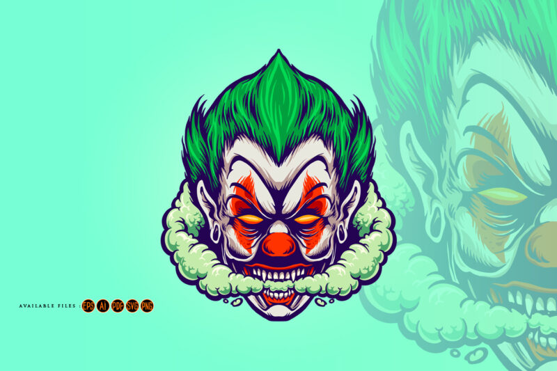 Angry Head Joker Smoking Joint Cloud