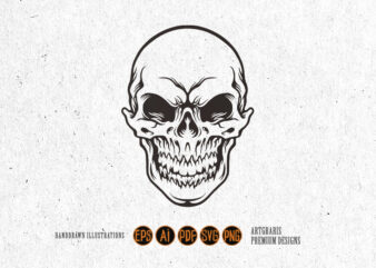 Angry Head Skull Silhouette