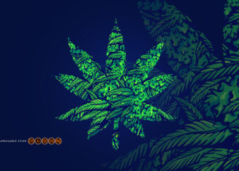 Cannabis Marijuana Leaf Illustrations t shirt vector file