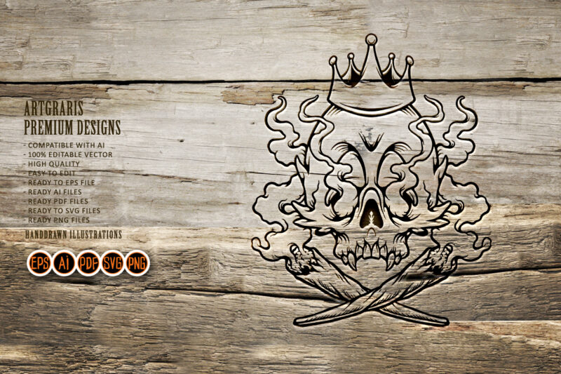 Skull King Cannabis Smoke Clip Art