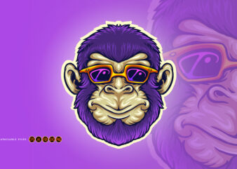Cool Monkey Head Sunglasses Mascot
