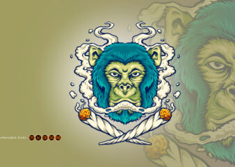Monkey Weed Joint Smoking Cigarette t shirt designs for sale