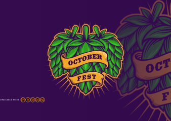 Brewery Beer With October Fest Ribbon Template Vintage t shirt template