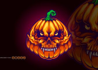 Halloween Scary Skull Jack O Lantern Faces