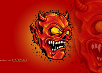 Red Devil Smiley Cartoon Mascot t shirt design online