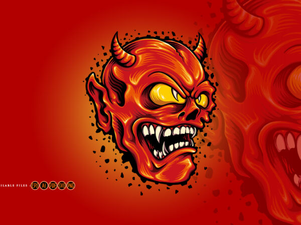 Red devil smiley cartoon mascot t shirt design online