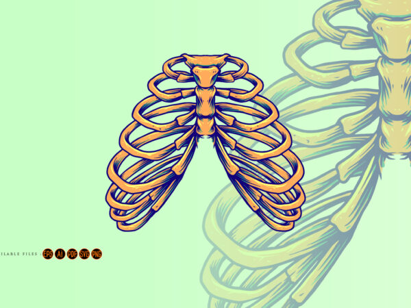 Ribcage anatomy human bones t shirt design online