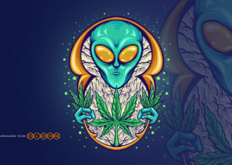 Alien Weed Plant Cannabis Galaxy