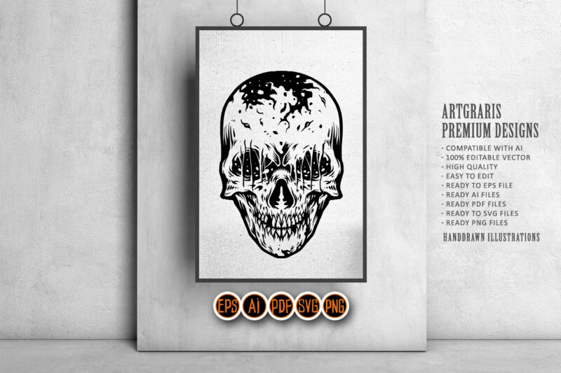 skull, head, fire, illustration, flame, scary, svg, sublimation, horror, evil, skeleton, vector, death, halloween, tattoo, dead, bone, burn, black, danger, face, symbol, graphic, fear, human, devil, isolated, hell, drawing, spooky,
