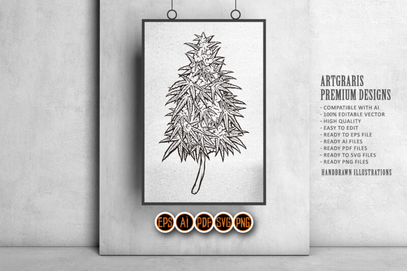 Cannabis Weed Plant Silhouette