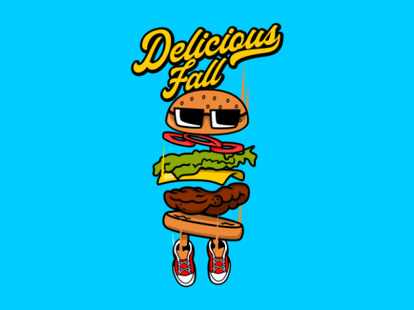 Burger fall t shirt template