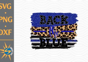 Back The Blue Glitter Leopard PNG File