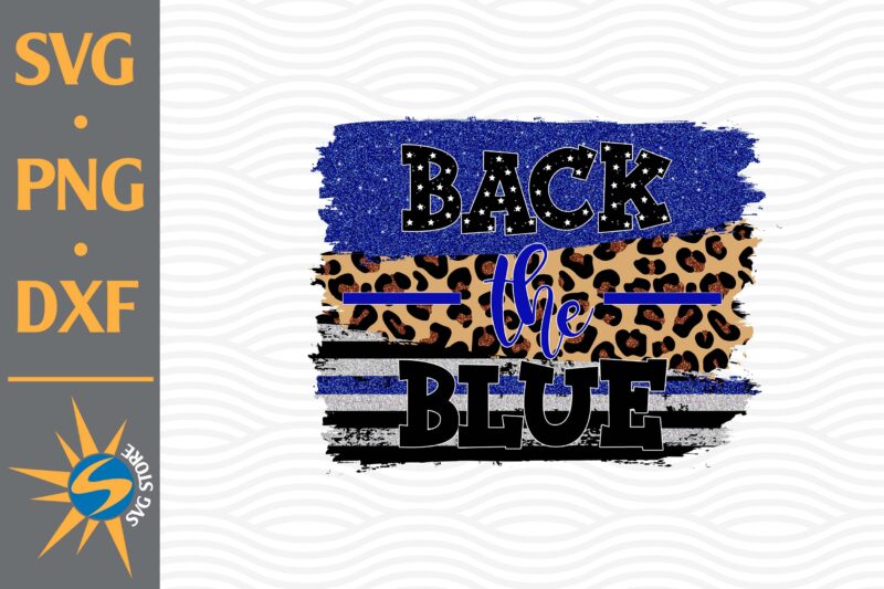 Back The Blue Glitter Leopard PNG File