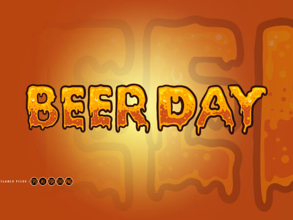 Beer day typeface lettering texture t shirt template