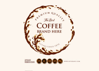 Ring Splashed Logo Coffee Brand Quality