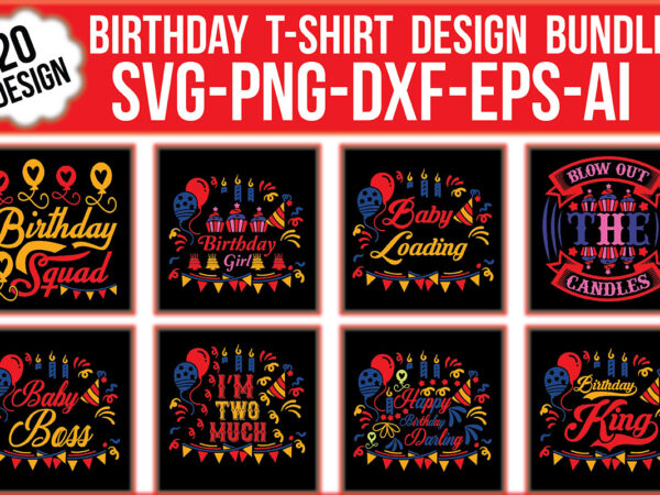 Birthday t-shirt design bundle