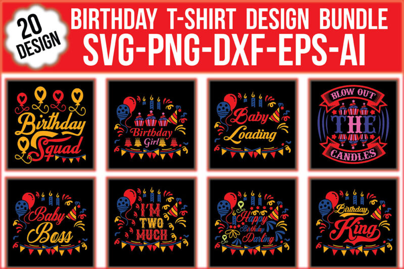 Birthday T-shirt Design Bundle