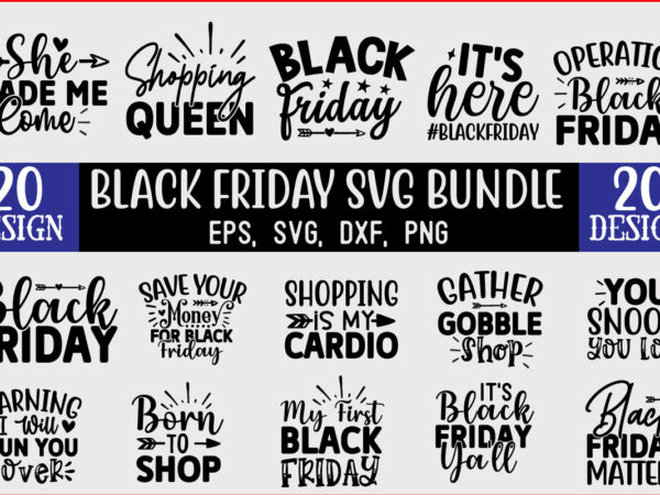 Black friday svg t shirt design bundle