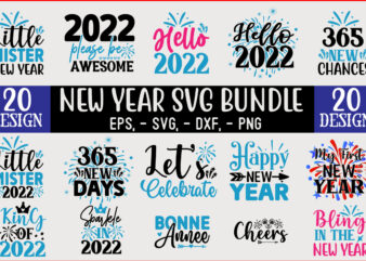 Happy New Year SVG Cut Files Design bundle