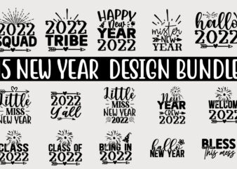 Happy New Year SVG Cut Files Design bundle